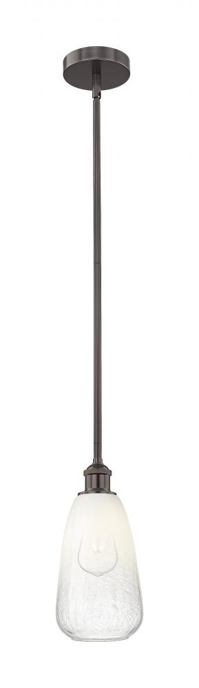 Brookhaven Almond - 1 Light - 6 inch - Oil Rubbed Bronze - Stem hung - Mini Pendant