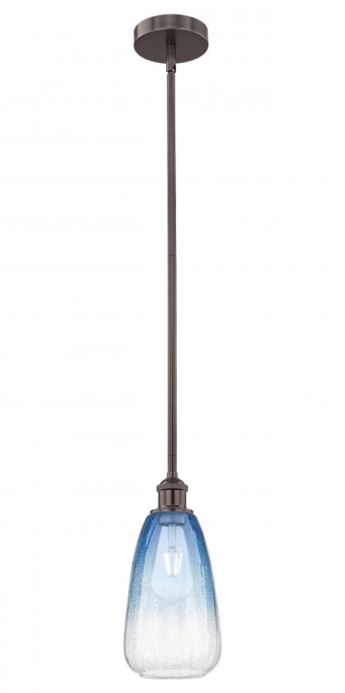 Brookhaven Almond - 1 Light - 6 inch - Oil Rubbed Bronze - Stem hung - Mini Pendant