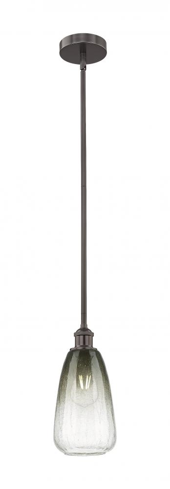 Brookhaven Almond - 1 Light - 6 inch - Oil Rubbed Bronze - Stem hung - Mini Pendant