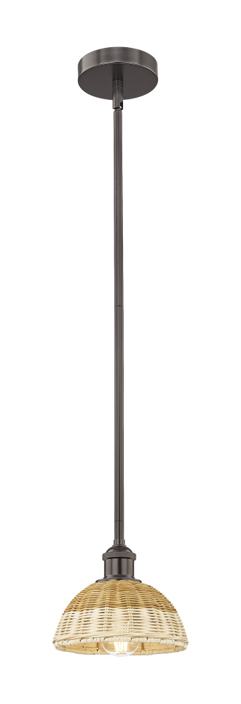 Bristol Natural II - 1 Light - 8 inch - Oil Rubbed Bronze - Stem hung - Mini Pendant