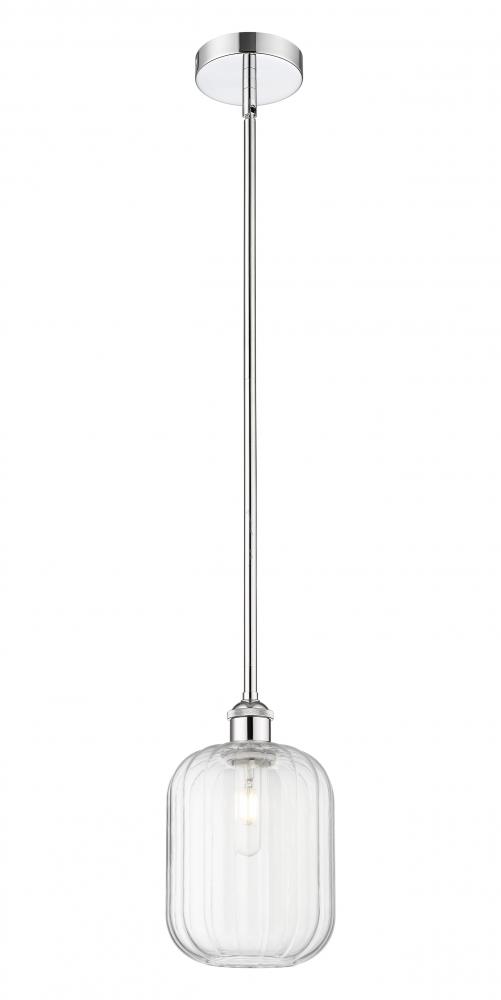 Preston Cylinder - 1 Light - 7 inch - Polished Chrome - Stem hung - Mini Pendant
