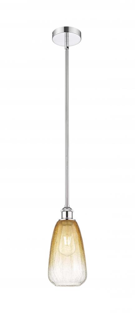 Brookhaven Almond - 1 Light - 6 inch - Polished Chrome - Stem hung - Mini Pendant