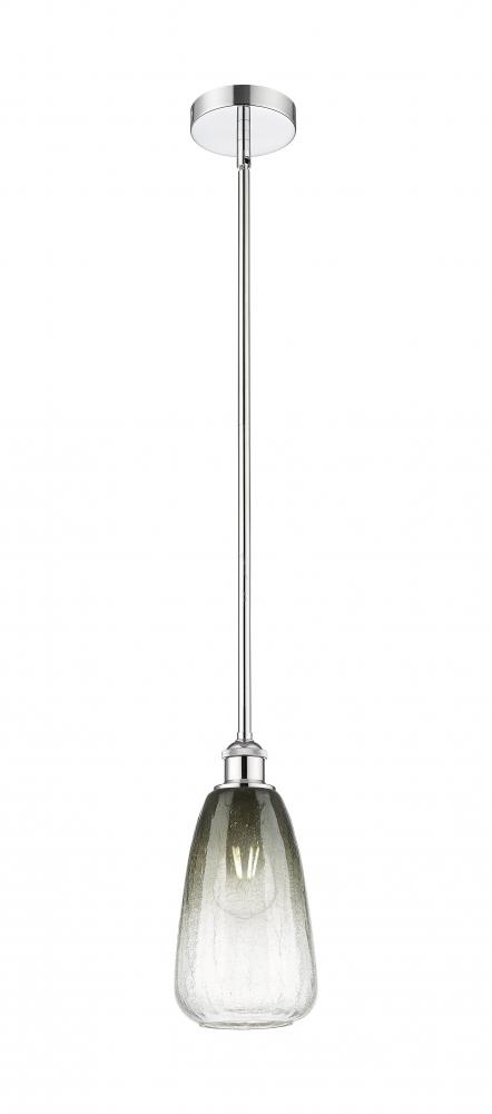 Brookhaven Almond - 1 Light - 6 inch - Polished Chrome - Stem hung - Mini Pendant