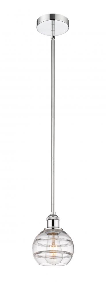 Rochester - 1 Light - 6 inch - Polished Chrome - Stem hung - Mini Pendant