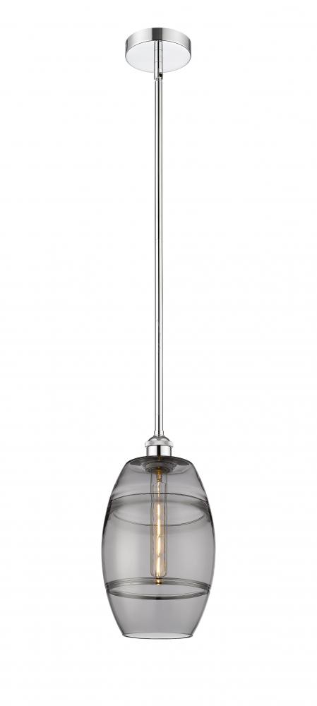 Vaz - 1 Light - 8 inch - Polished Chrome - Stem hung - Mini Pendant