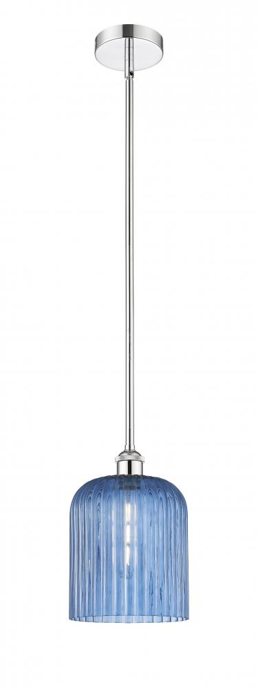 Bridal Veil - 1 Light - 5 inch - Polished Chrome - Stem hung - Mini Pendant