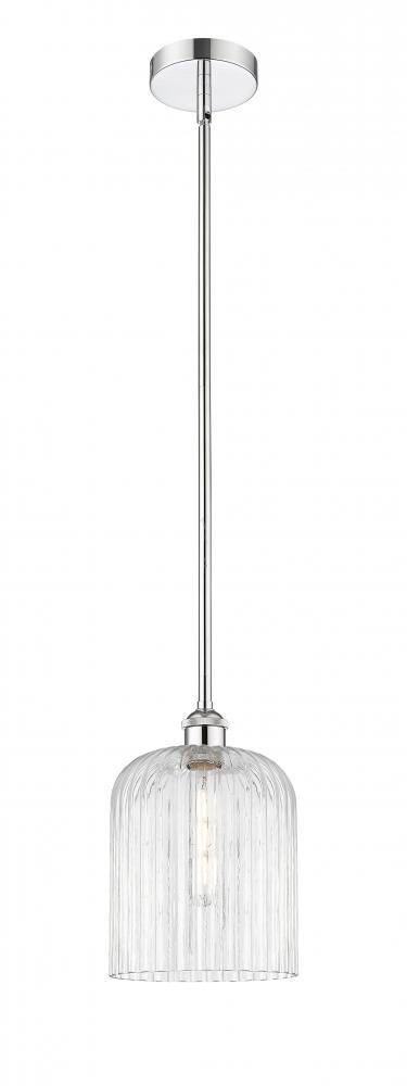 Bridal Veil - 1 Light - 5 inch - Polished Chrome - Stem hung - Mini Pendant