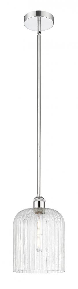 Bridal Veil - 1 Light - 5 inch - Polished Chrome - Stem hung - Mini Pendant