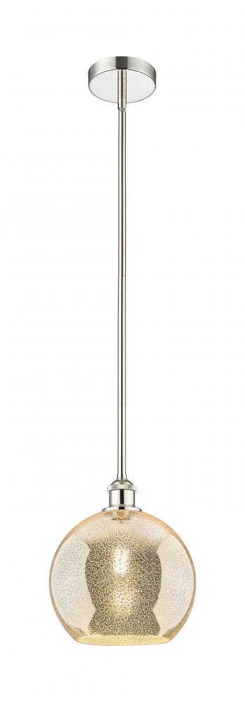 Athens - 1 Light - 10 inch - Polished Nickel - Stem hung - Mini Pendant