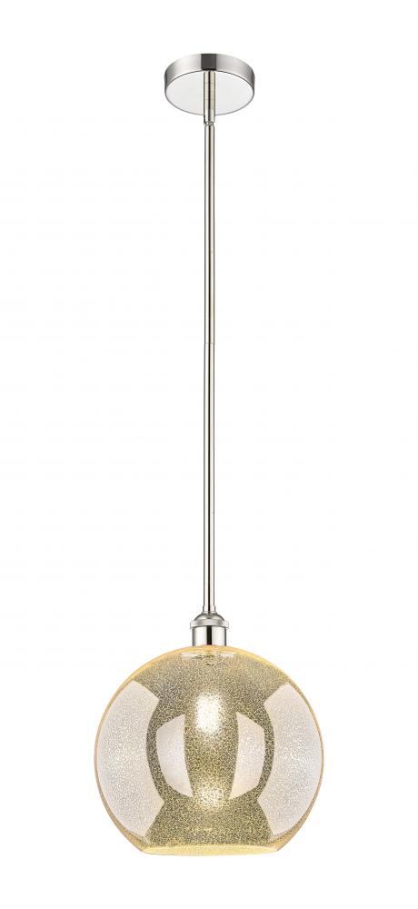 Athens - 1 Light - 12 inch - Polished Nickel - Stem hung - Mini Pendant