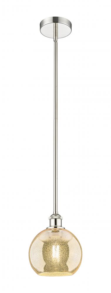 Athens - 1 Light - 8 inch - Polished Nickel - Stem hung - Mini Pendant