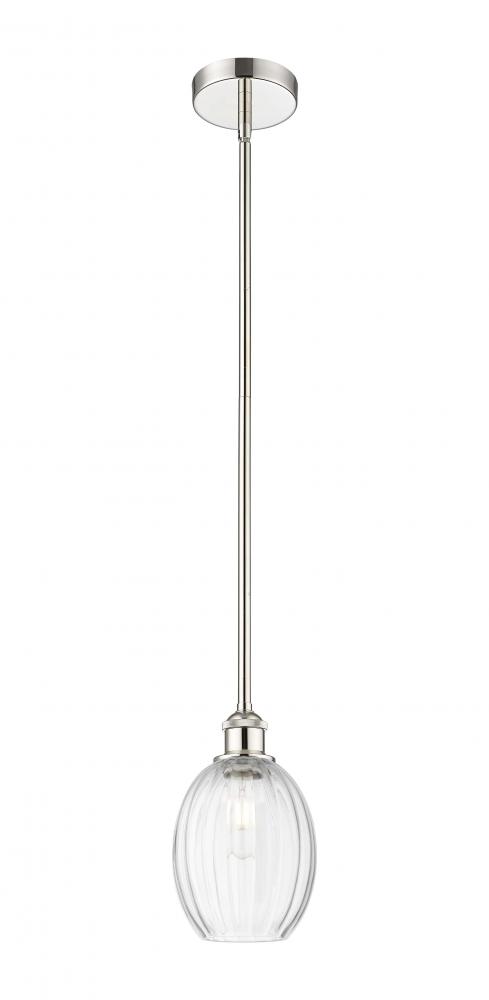 Preston Bulb - 1 Light - 6 inch - Polished Nickel - Stem hung - Mini Pendant