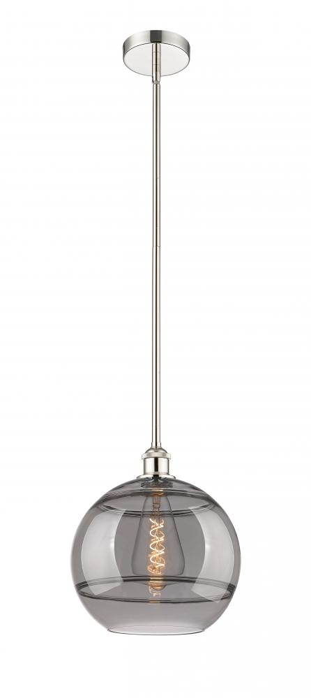 Rochester - 1 Light - 12 inch - Polished Nickel - Stem hung - Mini Pendant