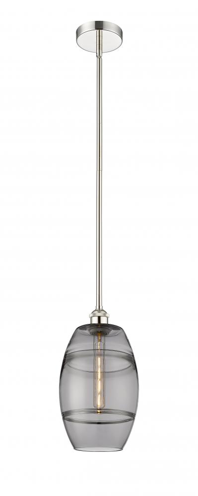 Vaz - 1 Light - 8 inch - Polished Nickel - Stem hung - Mini Pendant