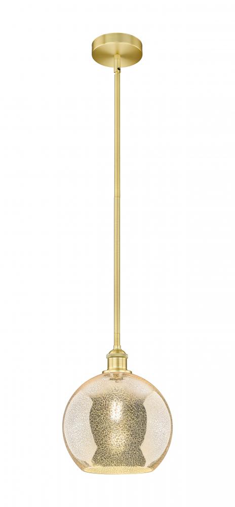 Athens - 1 Light - 10 inch - Satin Gold - Stem hung - Mini Pendant
