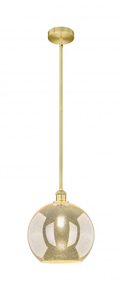 Athens - 1 Light - 12 inch - Satin Gold - Stem hung - Mini Pendant