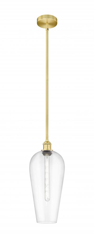 Chelsea - 1 Light - 8 inch - Satin Gold - Stem hung - Mini Pendant