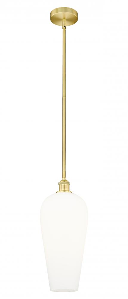 Chelsea - 1 Light - 8 inch - Satin Gold - Stem hung - Mini Pendant