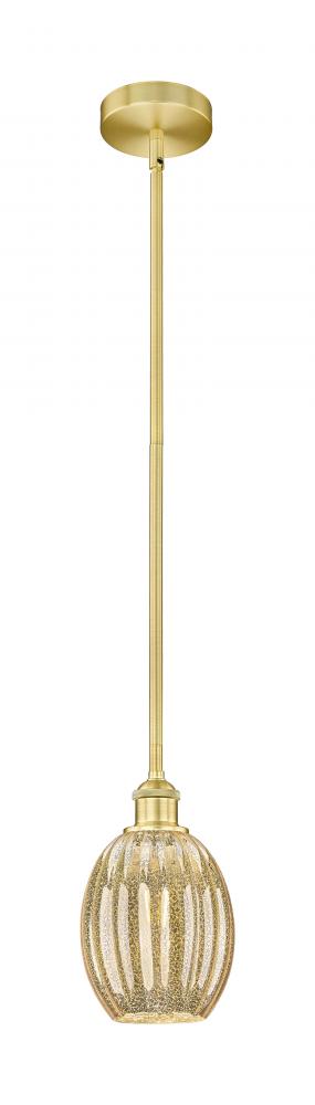 Preston Bulb - 1 Light - 6 inch - Satin Gold - Stem hung - Mini Pendant