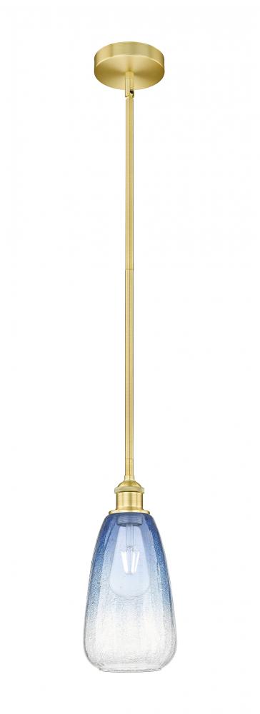 Brookhaven Almond - 1 Light - 6 inch - Satin Gold - Stem hung - Mini Pendant