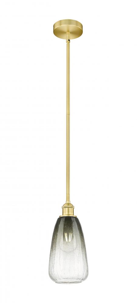 Brookhaven Almond - 1 Light - 6 inch - Satin Gold - Stem hung - Mini Pendant