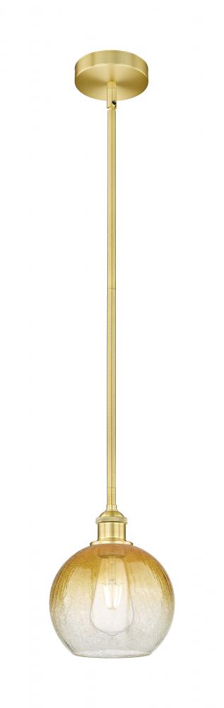 Brookhaven Globe - 1 Light - 8 inch - Satin Gold - Stem hung - Mini Pendant