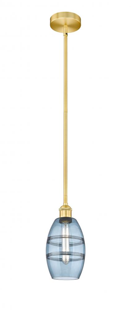 Vaz - 1 Light - 6 inch - Satin Gold - Stem hung - Mini Pendant