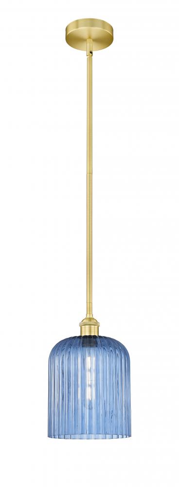 Bridal Veil - 1 Light - 5 inch - Satin Gold - Stem hung - Mini Pendant