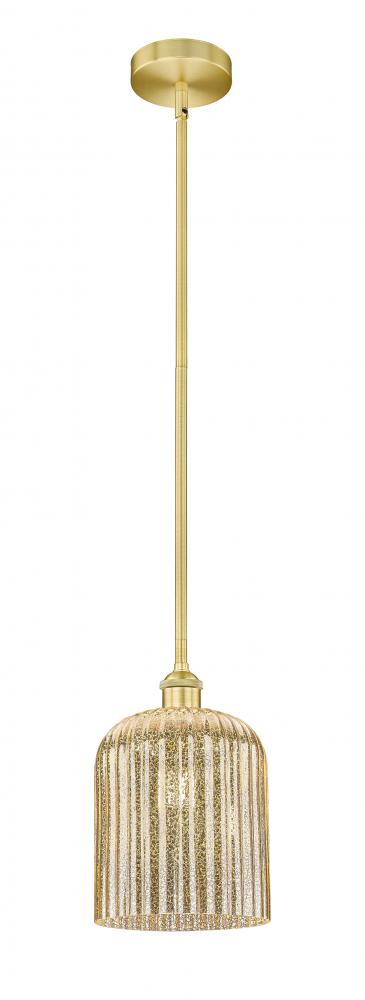 Bridal Veil - 1 Light - 5 inch - Satin Gold - Stem hung - Mini Pendant