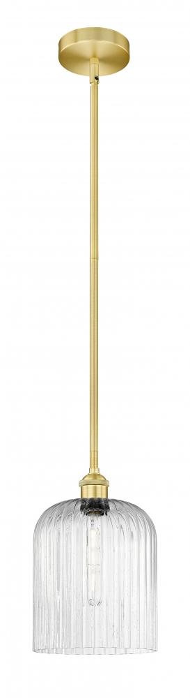 Bridal Veil - 1 Light - 5 inch - Satin Gold - Stem hung - Mini Pendant