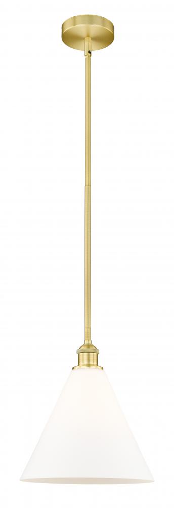 Berkshire - 1 Light - 12 inch - Satin Gold - Stem hung - Mini Pendant