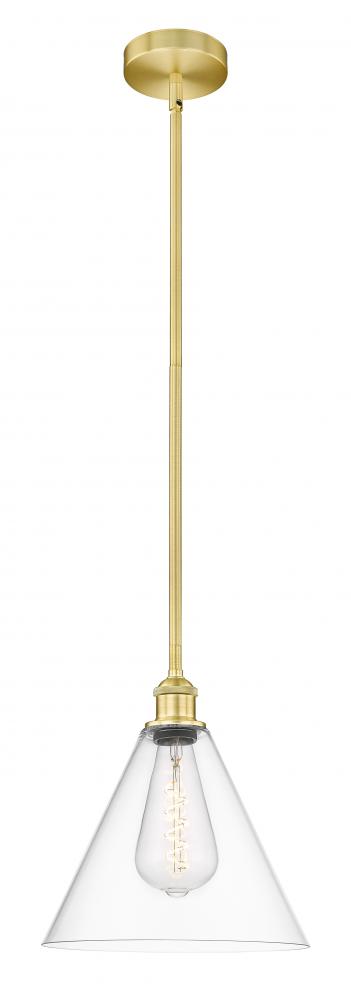 Berkshire - 1 Light - 12 inch - Satin Gold - Stem hung - Mini Pendant