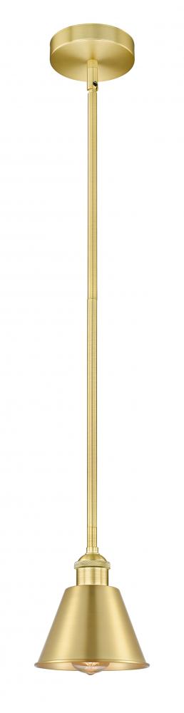 Smithfield - 1 Light - 7 inch - Satin Gold - Stem hung - Mini Pendant