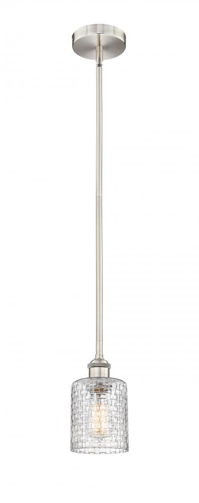 Cobbleskill - 1 Light - 5 inch - Brushed Satin Nickel - Stem hung - Mini Pendant