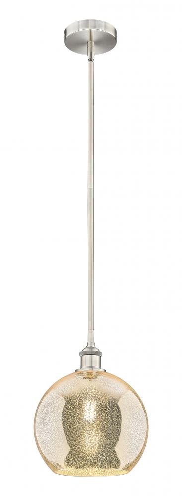 Athens - 1 Light - 10 inch - Brushed Satin Nickel - Stem hung - Mini Pendant