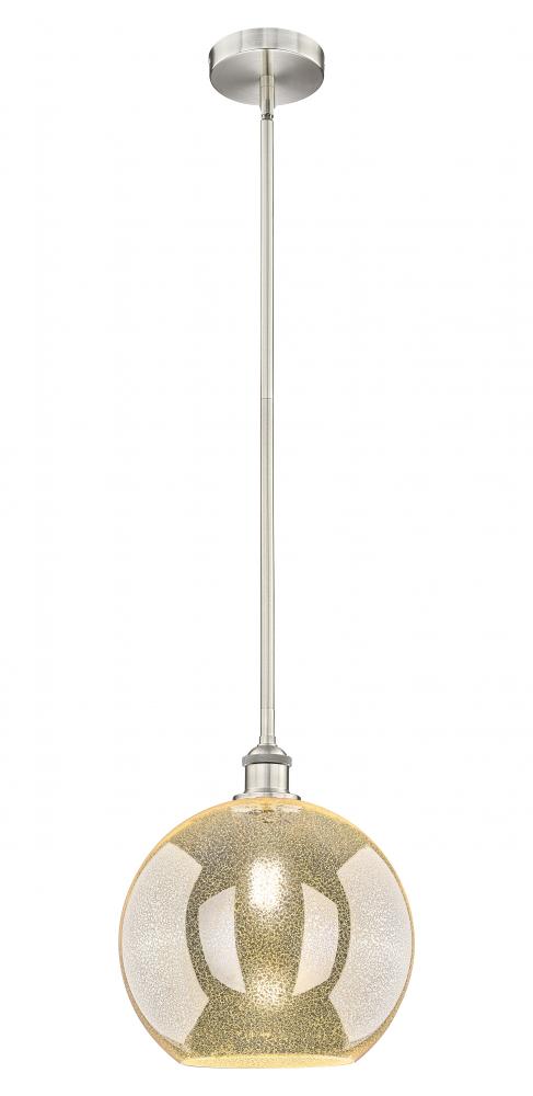 Athens - 1 Light - 12 inch - Brushed Satin Nickel - Stem hung - Mini Pendant