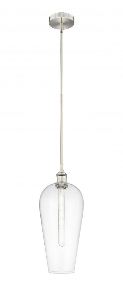 Chelsea - 1 Light - 8 inch - Brushed Satin Nickel - Stem hung - Mini Pendant