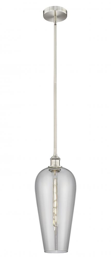 Chelsea - 1 Light - 8 inch - Brushed Satin Nickel - Stem hung - Mini Pendant