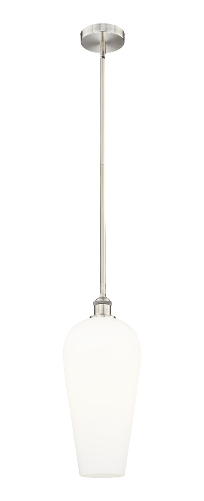 Chelsea - 1 Light - 8 inch - Brushed Satin Nickel - Stem hung - Mini Pendant