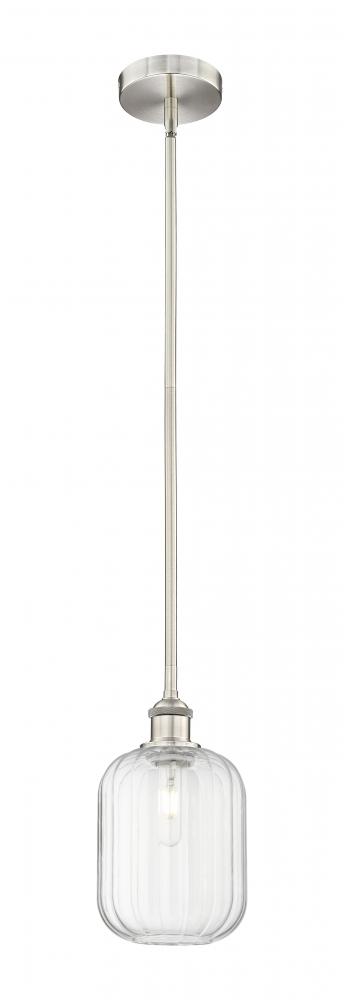 Preston Cylinder - 1 Light - 7 inch - Brushed Satin Nickel - Stem hung - Mini Pendant