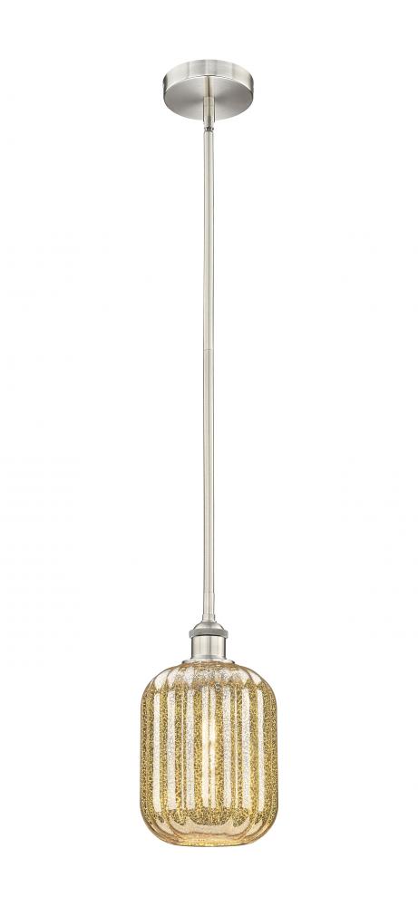 Preston Cylinder - 1 Light - 7 inch - Brushed Satin Nickel - Stem hung - Mini Pendant