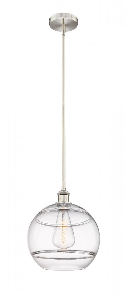 Rochester - 1 Light - 12 inch - Brushed Satin Nickel - Stem hung - Mini Pendant