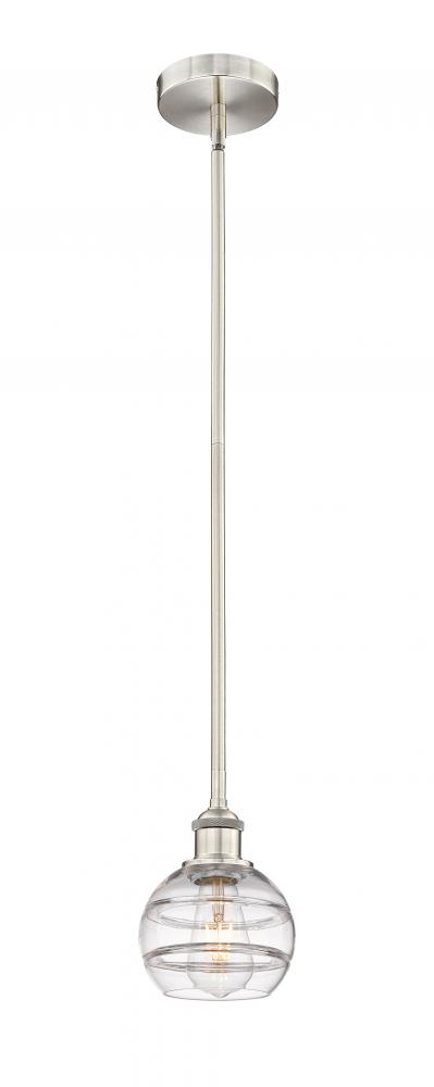 Rochester - 1 Light - 6 inch - Brushed Satin Nickel - Stem hung - Mini Pendant