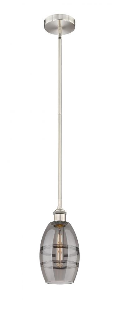 Vaz - 1 Light - 6 inch - Brushed Satin Nickel - Stem hung - Mini Pendant