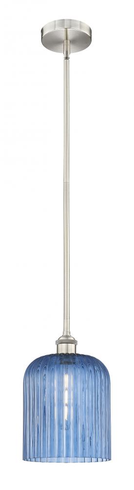 Bridal Veil - 1 Light - 5 inch - Brushed Satin Nickel - Stem hung - Mini Pendant