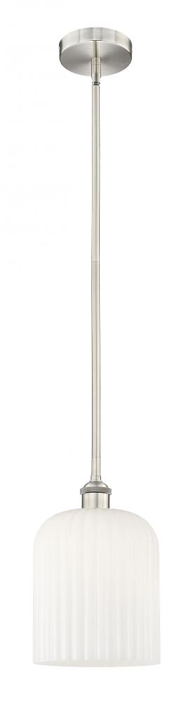 Bridal Veil - 1 Light - 5 inch - Brushed Satin Nickel - Stem hung - Mini Pendant