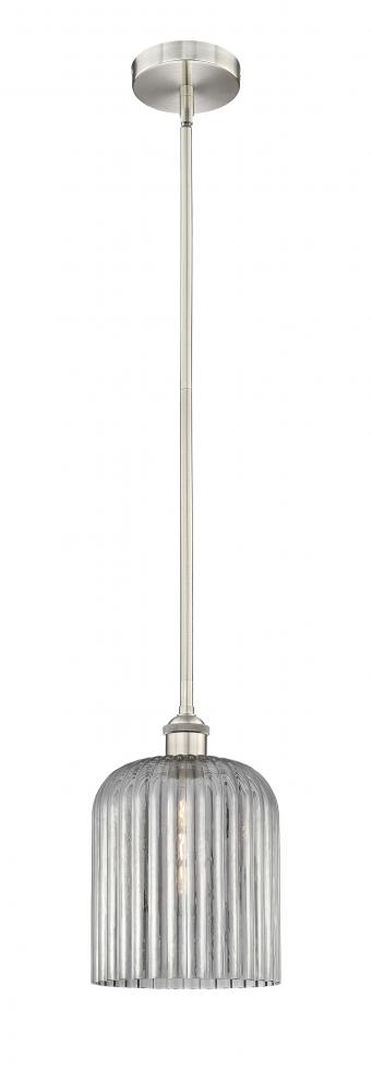 Bridal Veil - 1 Light - 5 inch - Brushed Satin Nickel - Stem hung - Mini Pendant