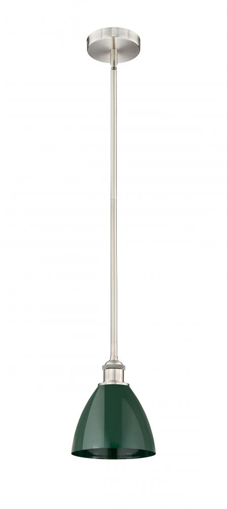 Plymouth - 1 Light - 8 inch - Brushed Satin Nickel - Stem hung - Mini Pendant