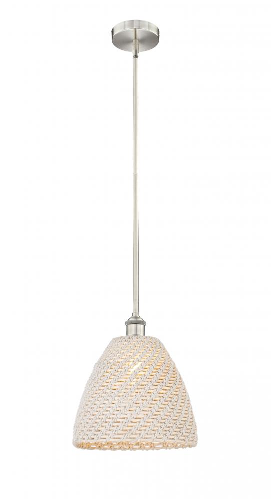 Bristol Natural - 1 Light - 6 inch - Brushed Satin Nickel - Mini Pendant