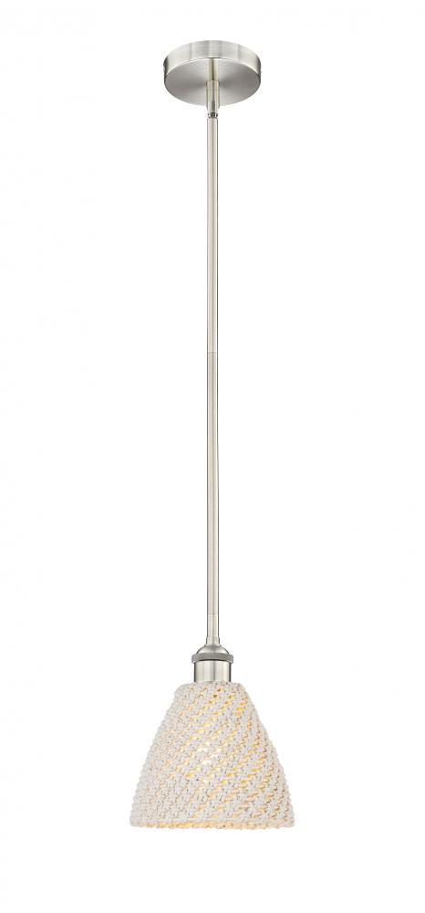Bristol Natural - 1 Light - 6 inch - Brushed Satin Nickel - Mini Pendant